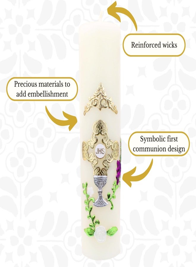 Nuestra Fe Authenthic First Communion Candle Made by Mexican Artisans at La Villa de Guadalupe | Vela de Primera comunion para niño o niña | Vela para Primera comunion para niña | First Communion Candle Set - Image 3
